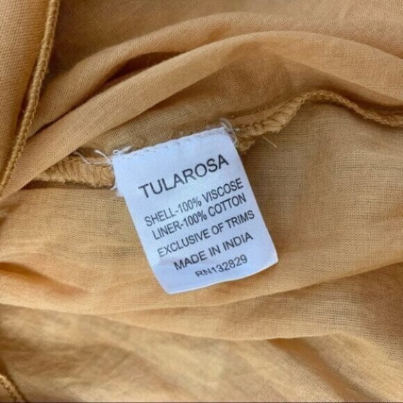 REVOLVE Tularosa Women's Mini Dress Ruffle Long Sleeve Saffron Yellow Size XS - Picture 12 of 16